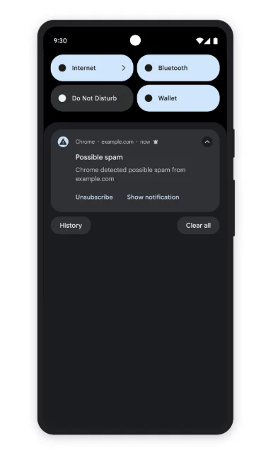 google chrome notification policy